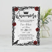 Quinceanera Rose Thorn Elegant Fairy Tale Birthday Invitation (Standing Front)
