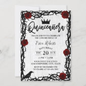 Quinceanera Rose Thorn Elegant Fairy Tale Birthday Invitation (Front)