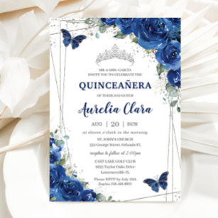 Royal Blue and Gold Quinceanera Dress Acrylic Invitations – Invitations by  Luis Sanchez