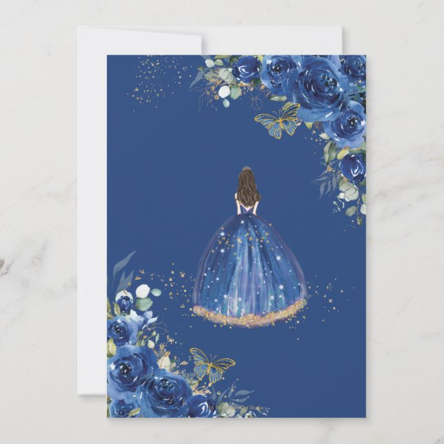 Quinceaera Royal Blue Floral Princess 15 Aos Invitation | Zazzle Quinceaera Royal Blue Floral Princess 15 Aos Invitation | Zazzle