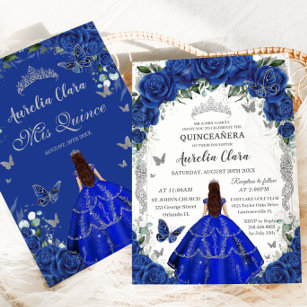 Royal Blue and Gold Quinceanera Dress Acrylic Invitations – Invitations by  Luis Sanchez