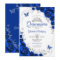 Quinceanera Royal Blue Silver Floral