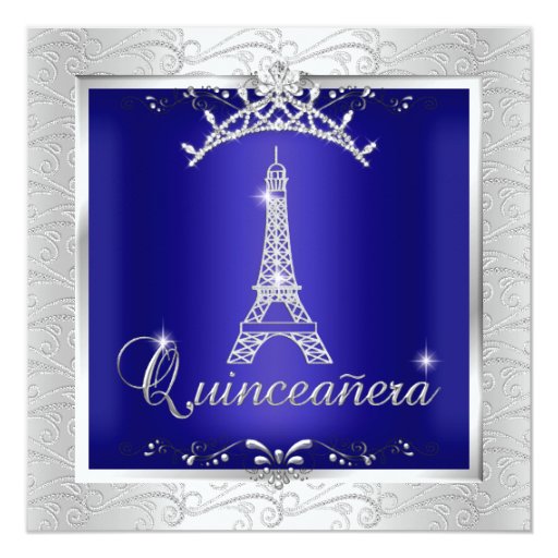 Blue Quinceanera Invitations 10