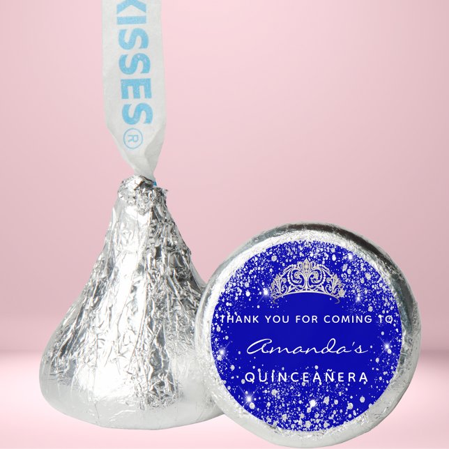 Quinceanera royal blue tiara thank you hershey®'s kisses® (Creator Uploaded)