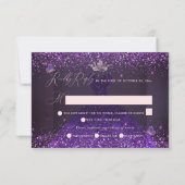 Quinceanera RSVP Butterfly Ultra Violet Gown Invitation (Back)