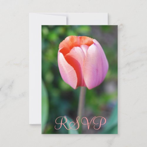 Quinceanera RSVP Pink Tulip 15th Birthday