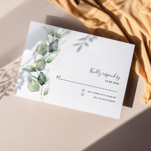 Quinceanera Rustic Eucalyptus 15th Birthday RSVP Card