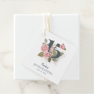Quinceanera Rustic Floral 15th Birthday Favor Tags