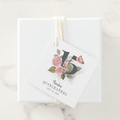 Quinceanera Rustic Floral 15th Birthday Favor Tags