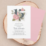 Quinceanera Rustic Floral 15th Birthday Invitation<br><div class="desc">Cute modern yet elegant Quinceañera Mis Quince Anos birthday party invitations. Rustic floral olive green and pink colors design and template that can be easily edited and the text replaced with your own details by clicking the "Personalize" button. For further customization, please click the "Customize Further" link and use our...</div>