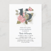 Quinceanera Rustic Floral 15th Birthday Invitation
