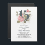 Quinceanera Rustic Floral 15th Birthday Magnetic Invitation<br><div class="desc">Cute modern yet elegant Quinceañera Mis Quince Anos birthday party invitations. Rustic floral olive green and pink colors design and template that can be easily edited and the text replaced with your own details by clicking the "Personalize" button. For further customization, please click the "Customize Further" link and use our...</div>