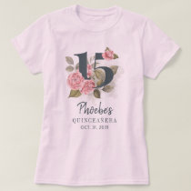 Quinceanera Rustic Floral 15th Birthday Matching T-Shirt