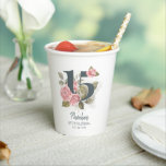 Quinceanera Rustic Floral 15th Birthday Paper Cups<br><div class="desc">Cute modern and elegant Quinceañera Mis Quince Anos birthday party matching paper cup that would look good in the photos. Featuring a rustic floral olive green and pink colors design and template that can be easily edited and the text replaced with your own details by clicking the "Personalize" button. For...</div>