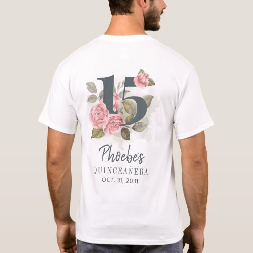 Quinceanera Rustic Floral 15th Birthday T_Shirt