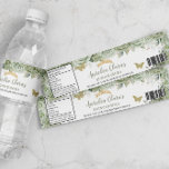 Quinceañera Sage Green Floral Butterflies Sweet 16 Water Bottle Label<br><div class="desc">Personalize these beautiful water bottle sticker labels easily and quickly. Simply click the "Edit Using Design Tool" button to modify the text, wording, font style, font size, and font color. You can also add or remove text, and move or remove images. The butterflies and crown are movable, resizable, duplicatable, and...</div>