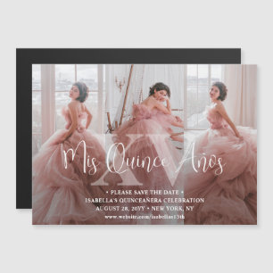 Quinceañera Save the Date 3 Photo Collage Mis XV Magnetic Invitation