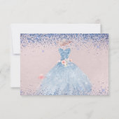 Quinceanera Save the Date  Dusty Blue Gown Invitation (Back)