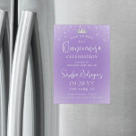 Quinceañera Save the Date Elegant Lilac Purple Magnetic Invitation<br><div class="desc">Share the joyful news of an upcoming Quinceañera celebration with chic modern save the date magnetic invitations. All wording on this template is simple to personalize, and the magnetic backing makes them easy for family and friends to display. The colors and font styles can be easily customized with the Zazzle...</div>