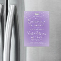 Quinceañera Save the Date Elegant Lilac Purple