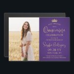 Quinceañera Save the Date Photo Purple and Gold Magnetic Invitation<br><div class="desc">Share the joyful news of an upcoming Quinceañera celebration with chic modern photo save the date magnetic invitations. The picture and all wording on this template are simple to personalize, and the magnetic backing makes them easy for family and friends to display. The colors and font styles can be easily...</div>