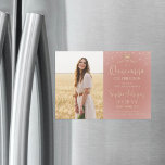 Quinceañera Save the Date Photo Rose Gold Sparkles Magnetic Invitation<br><div class="desc">Share the joyful news of an upcoming Quinceañera celebration with chic modern photo save the date magnetic invitations. The picture and all wording on this template are simple to personalize, and the magnetic backing makes them easy for family and friends to display. The colors and font styles can be easily...</div>