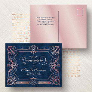 Quinceanera Save the Date Pink Postcard