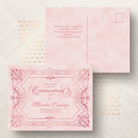 Quinceanera Save the Date Pink Postcard