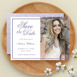 Quinceañera Save The Date Purple Glitter Photo<br><div class="desc">Quinceañera 15th Birthday Invitation Save The Date script purple lavender Glitter photo card.</div>