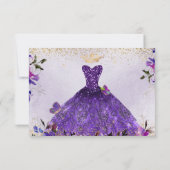 Quinceanera Save the Date Violet Purple Dress (Back)