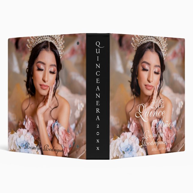 Quinceanera script photo 15th Birthday  3 Ring Binder (Background)