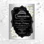 Quinceanera - Silver Black White Invitation