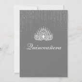 Quinceanera, Silver Glitter Invitations (Back)
