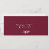 Quinceanera Silver Gray and Burgundy CYPRUS Invitation (Back)