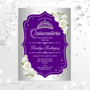 Quinceanera - Silver Purple Invitation