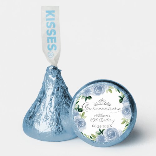 Quinceanera Silver Tiara Light Blue Floral Hersheys Kisses