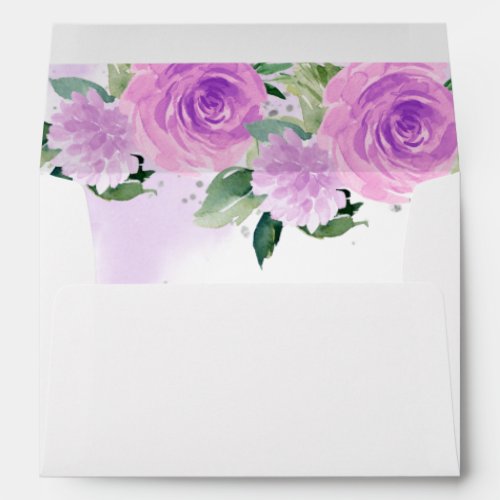 Quinceanera Silver Tiara Light Purple Floral Envelope