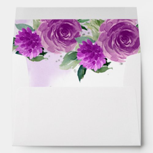 Quinceanera Silver Tiara Purple Floral Envelope