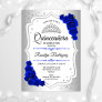 Quinceanera - Silver White Royal Blue Invitation