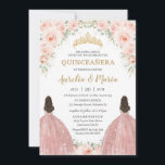 Quinceañera Soft Blush Floral Roses Flowers Twins Invitation<br><div class="desc">Personalize this lovely blush floral quinceañera invitation for twins with your own wording easily and quickly,  simply press the Edit Using Design Tool button to further re-arrange and format the style and placement of the text.  Matching items available in store!  (c) The Happy Cat Studio</div>