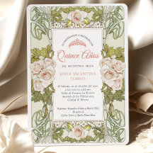 Quinceañera Spanish Sage Green Rose Pink