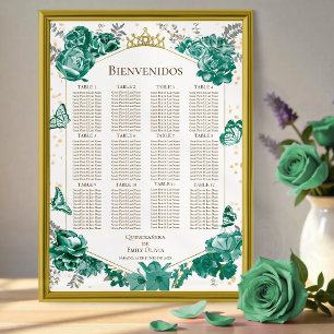 Quinceanera spanish Seating Chart Sign Butterflys