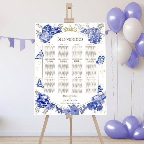 Quinceanera spanish Seating Chart Sign Butterflys 