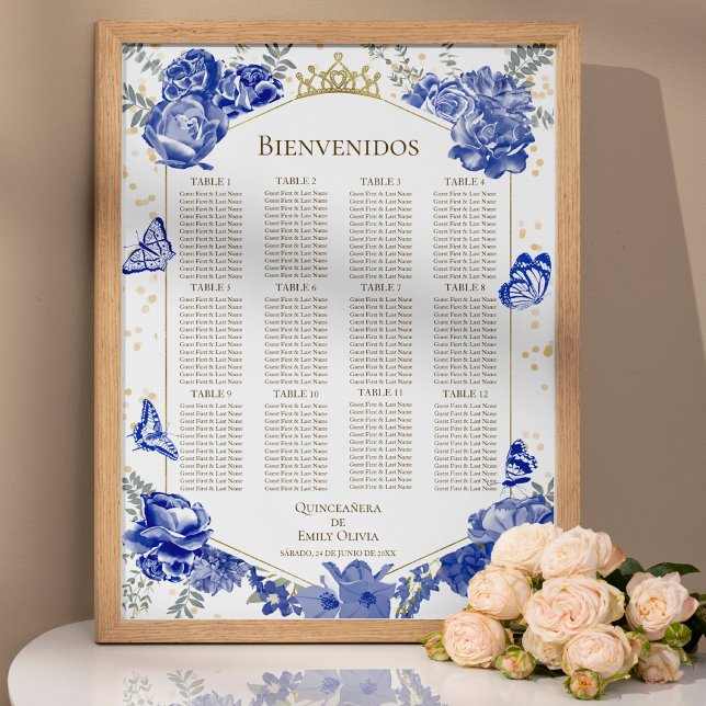 Quinceanera spanish Seating Chart Sign Butterflys  (Creator Uploaded)