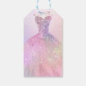 Quinceañera , Sparkle Gown, Pastel Cotton Candy Gift Tags (Back)