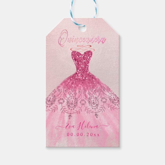 pink ombre quinceanera dress