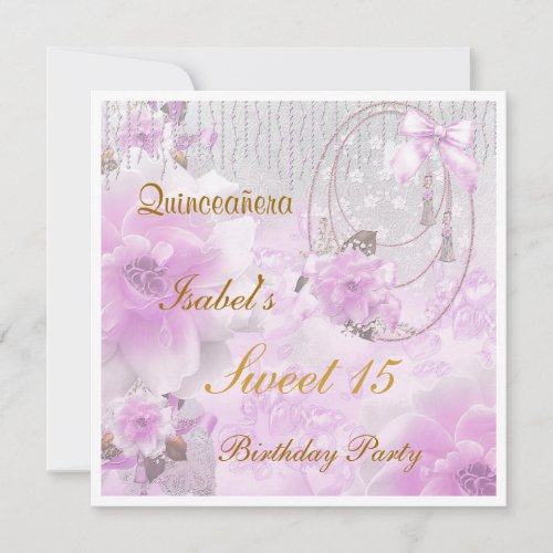 Quinceanera Sweet 15 Birthday Invitation