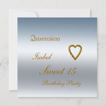 Quinceanera Sweet 15 Birthday Invitation Blue by invitesnow at Zazzle