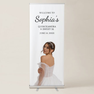 Quinceañera & Sweet 16 Custom Wedding Welcome Retractable Banner