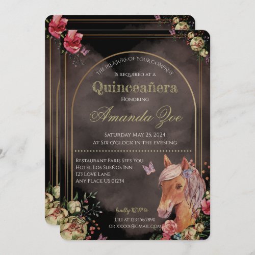 QuinceaeraSweet 16 Horse design invitation